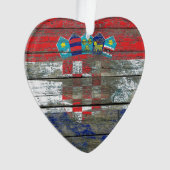 荒い木のクロアチアの旗は効果に乗ります オーナメント (正面)