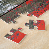 荒い木のプエルトリコの旗は効果に乗ります ジグソーパズル (側面)