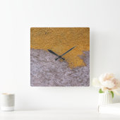 荒い未加工Betonの建築の壁ディジット無し スクエア壁時計 (ホーム)