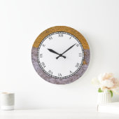 荒い未加工Betonの灰色の黄色い建築の壁 ラージ壁時計 (ホーム)