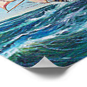 荒い海の上に帆船スモール ポスター (角)