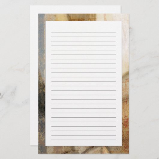 荒い織り目加工の地球の音画 便箋 (正面/裏面)