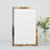 荒い織り目加工の地球の音画 便箋 (スタンド正面)