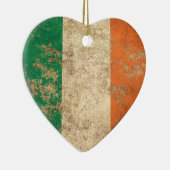 荒い老化させたヴィンテージのアイルランド人の旗 セラミックオーナメント (右)