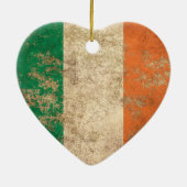 荒い老化させたヴィンテージのアイルランド人の旗 セラミックオーナメント (裏面)