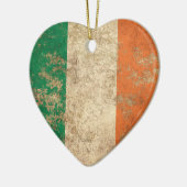 荒い老化させたヴィンテージのアイルランド人の旗 セラミックオーナメント (左)