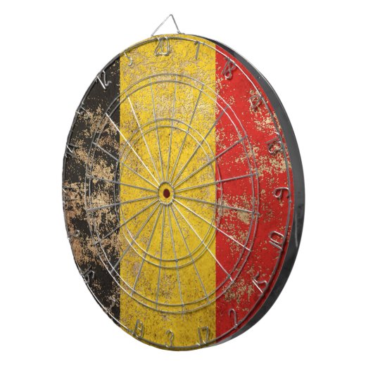 荒い老化させたヴィンテージのベルギー人の旗 ダーツボード (正面右)