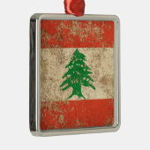 荒い老化させたヴィンテージのレバノン人の旗 メタルオーナメント (右)