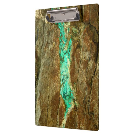 荒い茶色の石の自然なターコイズの静脈 クリップボード (左)