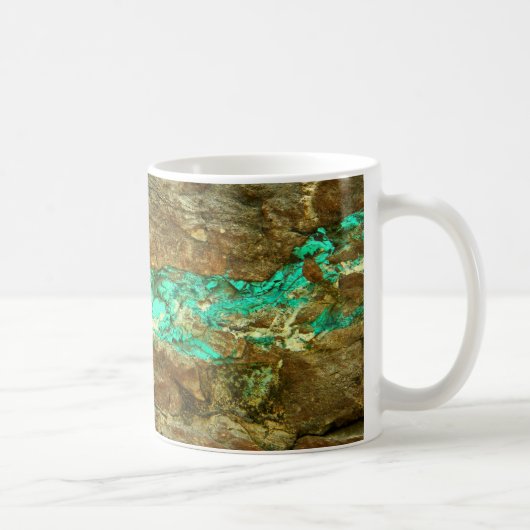 荒い茶色の石の自然なターコイズの静脈 コーヒーマグカップ (右)