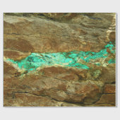 荒い茶色の石の自然なターコイズの静脈 ラッピングペーパー (フラット)