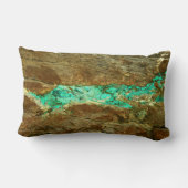 荒い茶色の石の自然なターコイズの静脈 ランバークッション (裏面)