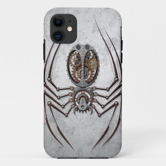 荒い鋼鉄のSteampunkのくも Case-Mate iPhoneケース (裏面)