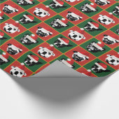 荒い鼻息のサンタ犬の包装紙 ラッピングペーパー (角)