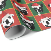 荒い鼻息のサンタ犬の包装紙 ラッピングペーパー (ロールコーナー)