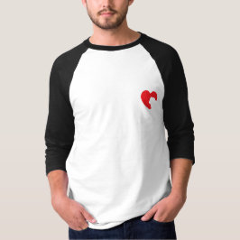 荒い鼻息のハート-ブルドッグ Tシャツ