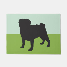 荒い鼻息のパグの玄関マット ドアマット