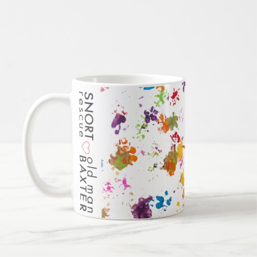 荒い鼻息Xの老人のバックスターのマグ コーヒーマグカップ (左)