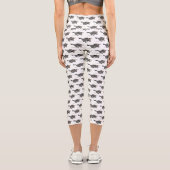 荒おもしろい々しランニングい漫画イラストレーション カプリレギンス (裏面)