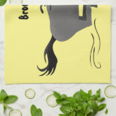 荒おもしろい々しランニングい漫画イラストレーション キッチンタオル (折り畳み)