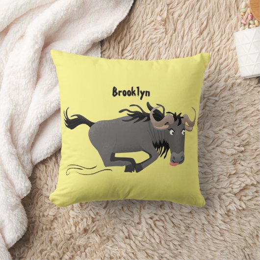 荒おもしろい々しランニングい漫画イラストレーション クッション (ブランケット)