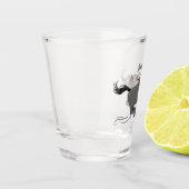荒おもしろい々しランニングい漫画イラストレーション ショットグラス (左)