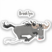 荒おもしろい々しランニングい漫画イラストレーション シール (正面)