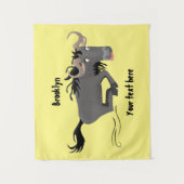 荒おもしろい々しランニングい漫画イラストレーション タペストリー (正面)