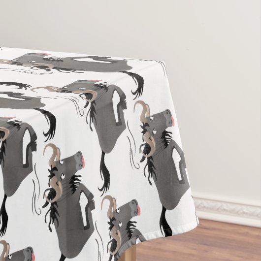 荒おもしろい々しランニングい漫画イラストレーション テーブルクロス (インサイチュ)