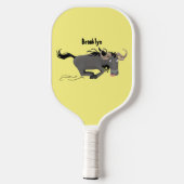 荒おもしろい々しランニングい漫画イラストレーション ピックルボールラケット (裏面)