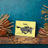 荒おもしろい々しランニングい漫画イラストレーション フォトプラーク (側面)