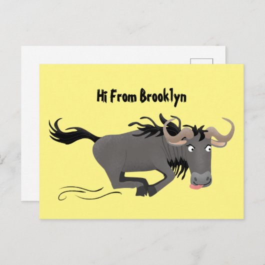 荒おもしろい々しランニングい漫画イラストレーション ポストカード (正面/裏面)