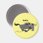 荒おもしろい々しランニングい漫画イラストレーション マグネット (正面/裏面)