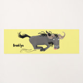 荒おもしろい々しランニングい漫画イラストレーション ヨガマット (裏面(横))