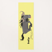 荒おもしろい々しランニングい漫画イラストレーション ヨガマット (正面)