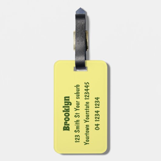 荒おもしろい々しランニングい漫画イラストレーション ラゲッジタグ (裏面縦)