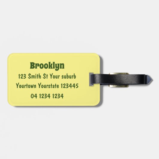 荒おもしろい々しランニングい漫画イラストレーション ラゲッジタグ (裏面横)