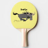 荒おもしろい々しランニングい漫画イラストレーション 卓球ラケット (裏面)