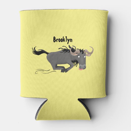 荒おもしろい々しランニングい漫画イラストレーション 缶クーラー (正面)