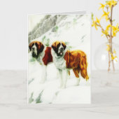 荒く、滑らかなサンベルナール峠-絵画 カード (黄色い花)