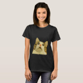 荒ぶる猫のミーム 怖がる猫のイラスト トロール Tシャツ (正面フル)
