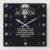 荒もしくも海でもない滑らかだ スクエア壁時計 (正面)