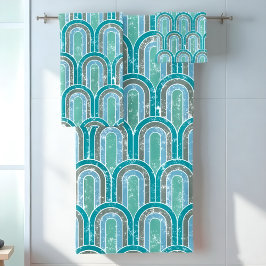 荒らしレインボーブルーバスタオルセット バスタオルセット