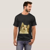 荒らし猫ミームびっくり怖がる流行ネタ Tシャツ (正面フル)