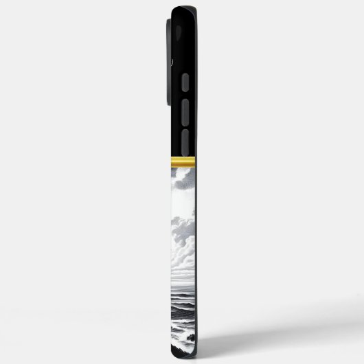 荒れ威厳のある狂う海波の上に浮かぶワシ Case-Mate iPhoneケース (裏面 / 左)