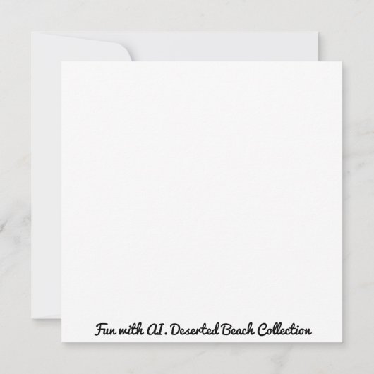 荒れ果てたボートを捨てられたサンディビーチ カード (裏面)