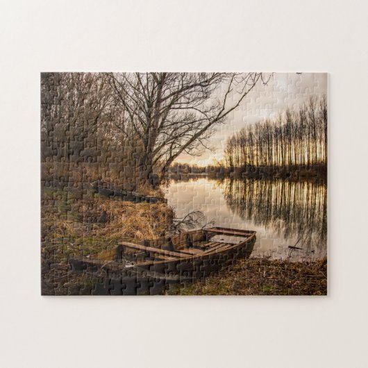 荒れ果てたボート ジグソーパズル (横)