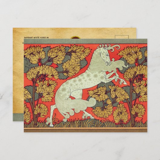 荒れ果てた白馬、森の羊飼いの木々 ポストカード (正面/裏面)