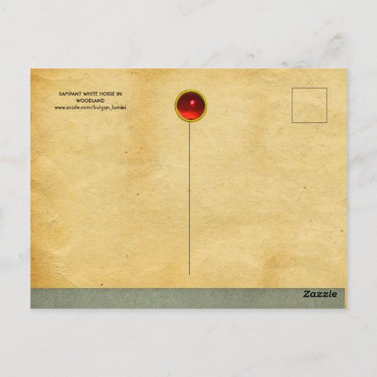 荒れ果てた白馬、森の羊飼いの木々 ポストカード (裏面)