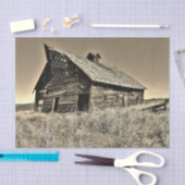 荒れ果てた草原のランシャックルセピアバーン 薄葉紙 (クラフト)